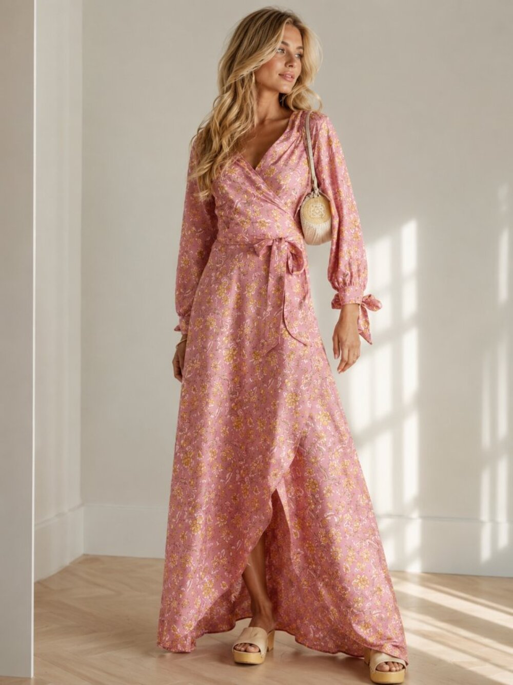 Hannah floral wrap dress